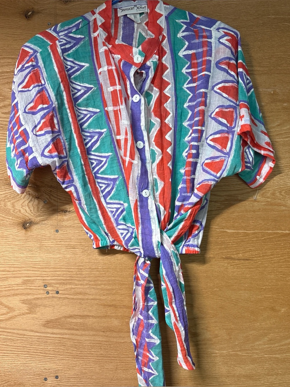 Women's Multicolor Tie-Front Shirt